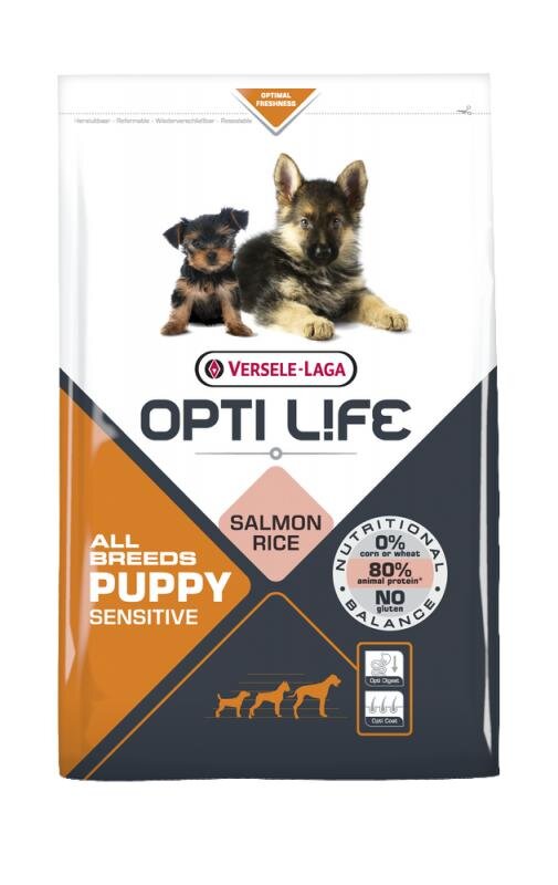 Opti Life Puppy Sensitive All 12,5 kg - Nordisk-hundeudstyr.dk
